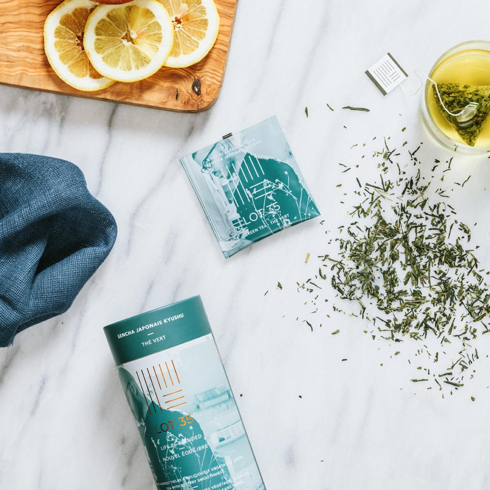 Cup of Kyushu Japan Sencha tea by Lot 35