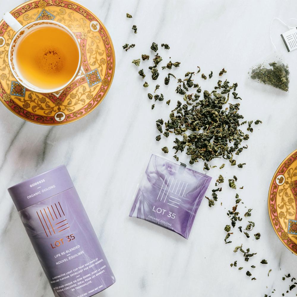 Cup of Organic Goddess Oolong tea by Lot 35