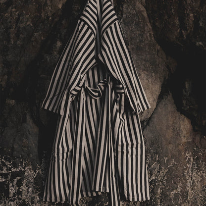 Turkish Linen Robe | Black Stripe Textiles