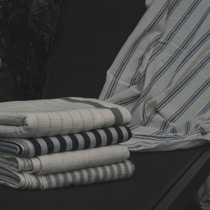 Turkish Linen Towel | Black Stripe Home Textiles